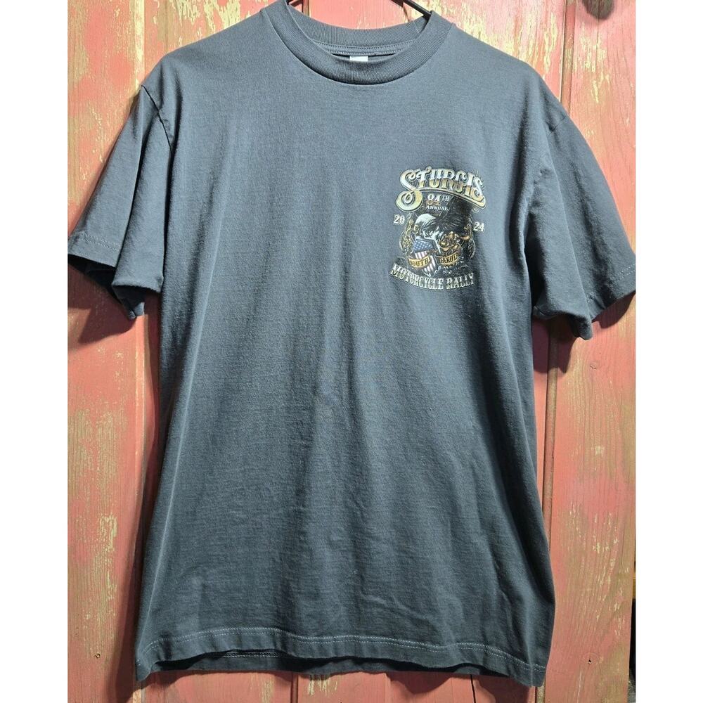 Sturgis Motorcycle Rally T-shirt 2024 Mens Size Large Gray DISCOUNTED READ!